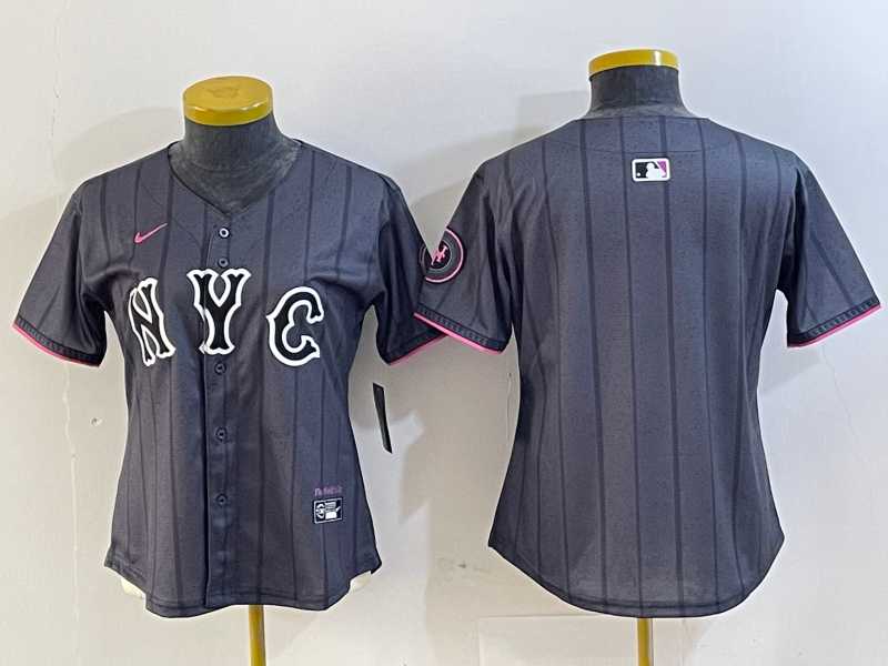 Womens New York Mets Blank Gray 2024 City Connect Cool Base Stitched Jersey->mlb womens jerseys->MLB Jersey